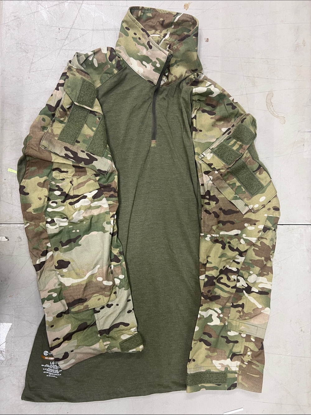 Tactical Long Sleeve Combat Shirt - Olive Green Multicam Camouflage large reg